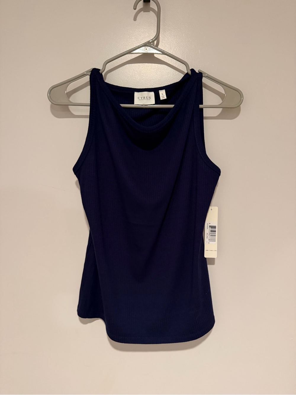 Cyrus Ribbed Dark Navy Tank Top - Sleeveless Women's Tank